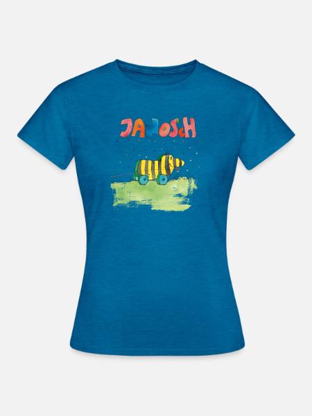 Janosch Tigerente - Frauen T-Shirt - Antikblaues Saphir meliert