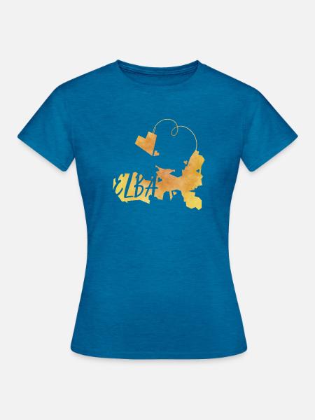 Elba - Frauen T-Shirt - Antikblaues Saphir meliert