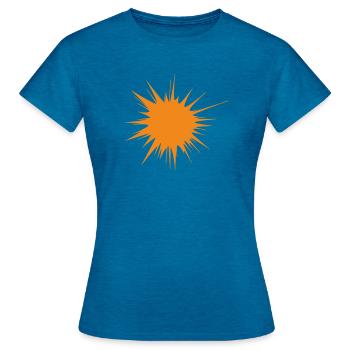 | flash | d’explosion | orange soleil Vectorgraphique - T-shirt Femme - bleu saphir antique chiné - Devant - AI Model Female 172 dark (172cm)