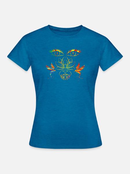 Visage zen - T-shirt Femme - bleu saphir antique chiné