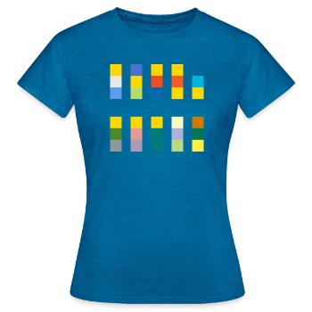 Pixel Springfield - T-shirt Femme - bleu saphir antique chiné - Devant - AI Model Female 172 dark (172cm)