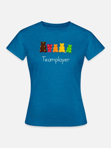 Teamplayer - Frauen T-Shirt - Antikblaues Saphir meliert