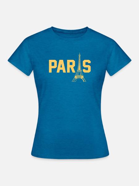 Paris - Frauen T-Shirt - Antikblaues Saphir meliert