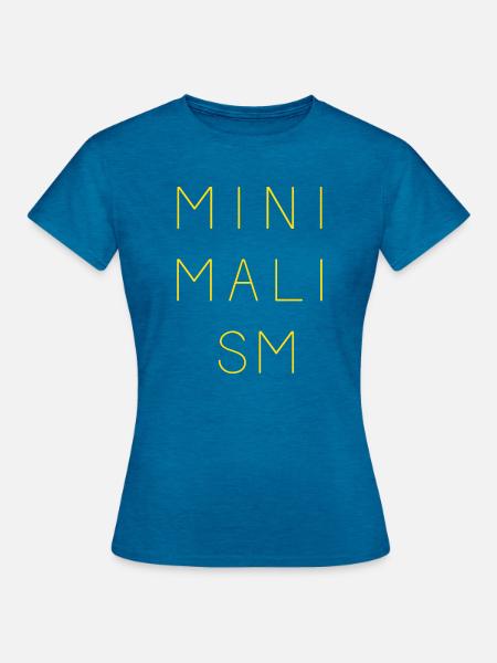 Minimalismus - Frauen T-Shirt - Antikblaues Saphir meliert