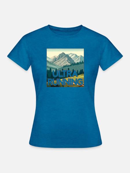 Ultra Laufen - Frauen T-Shirt - Antikblaues Saphir meliert