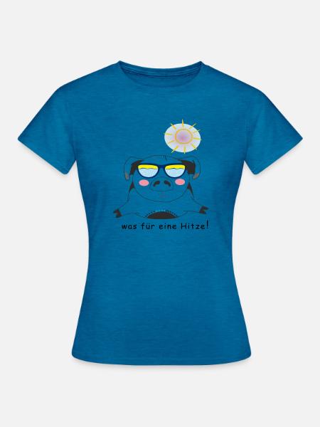 Sommer, Sonne Urlaub - Frauen T-Shirt - Antikblaues Saphir meliert