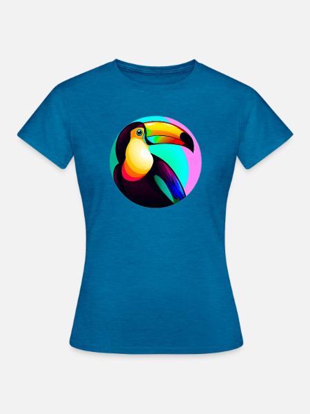 Tukan - Frauen T-Shirt - Antikblaues Saphir meliert