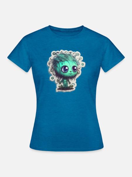 Monsterchen - Frauen T-Shirt - Antikblaues Saphir meliert