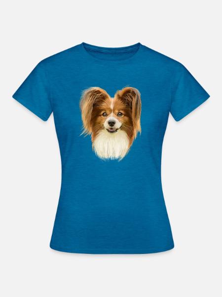 Papillon - Frauen T-Shirt - Antikblaues Saphir meliert