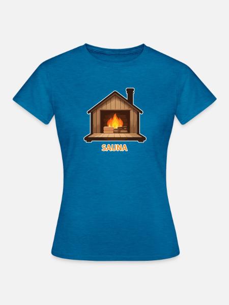Sauna - Frauen T-Shirt - Antikblaues Saphir meliert