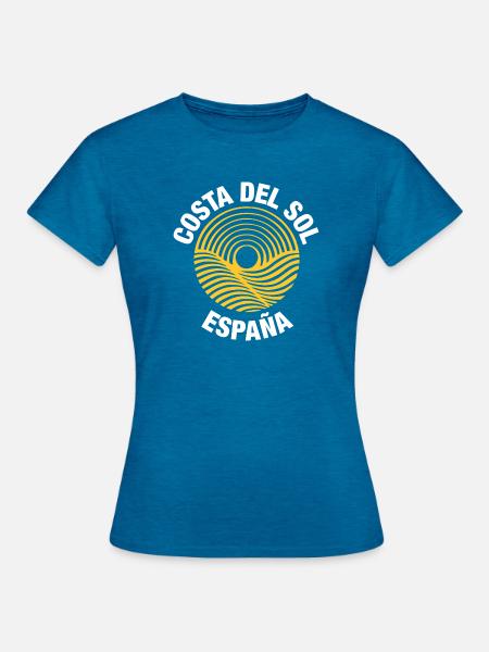 Costa del Sol (dunkel) - Frauen T-Shirt - Antikblaues Saphir meliert