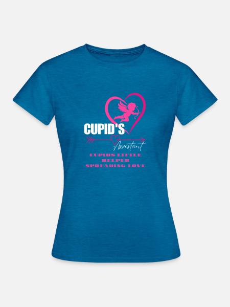 Amors Assistent Herz-Tee - Frauen T-Shirt - Antikblaues Saphir meliert
