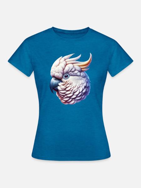 Kakadu-Papagei - Frauen T-Shirt - Antikblaues Saphir meliert