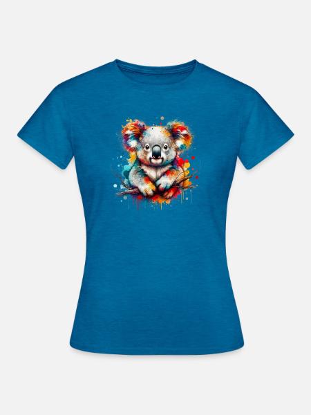 Koala - Frauen T-Shirt - Antikblaues Saphir meliert