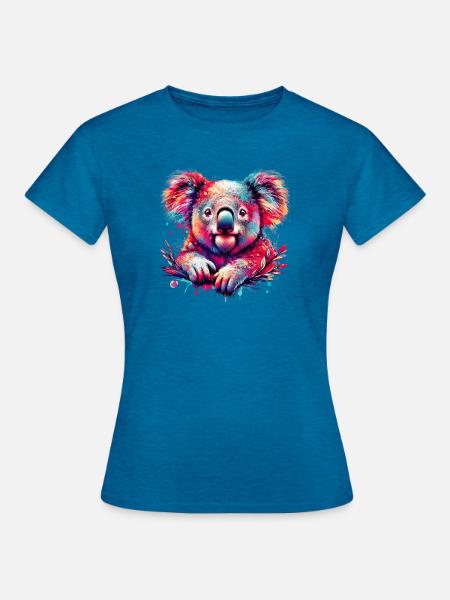 Koala - Frauen T-Shirt - Antikblaues Saphir meliert