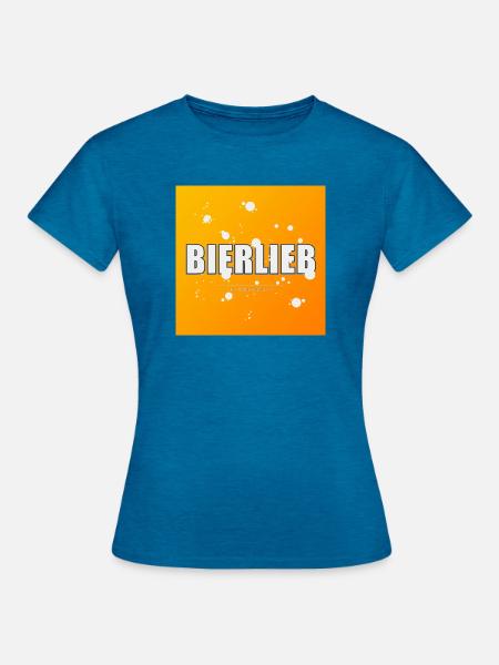 Bierlieb - square - Frauen T-Shirt - Antikblaues Saphir meliert