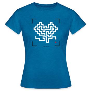Serpent rétro - T-shirt Femme - bleu saphir antique chiné - Devant - AI Model Female 172 dark (172cm)