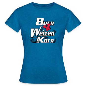 Wheat grain - born 4 grain - Party Fun --- - Women's T-Shirt - antique blue sapphire heather - Front - AI Model Female 172 dark (172cm)