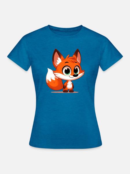 Fuchs - Frauen T-Shirt - Antikblaues Saphir meliert