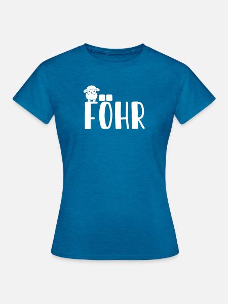 Süßes Schaf Föhr - Frauen T-Shirt - Antikblaues Saphir meliert