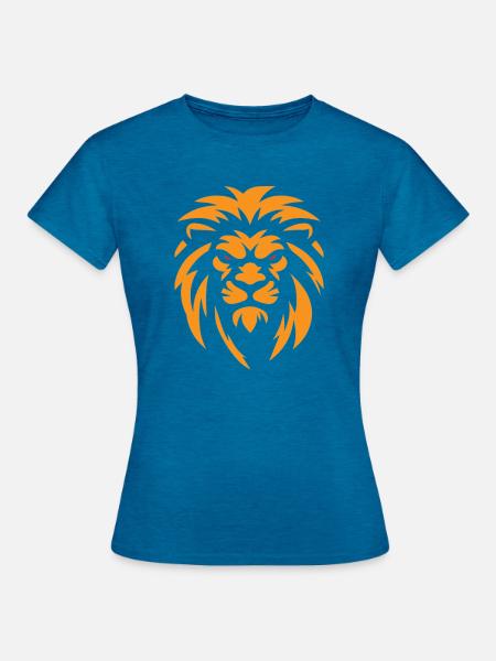 Wütender Löwe - Frauen T-Shirt - Antikblaues Saphir meliert