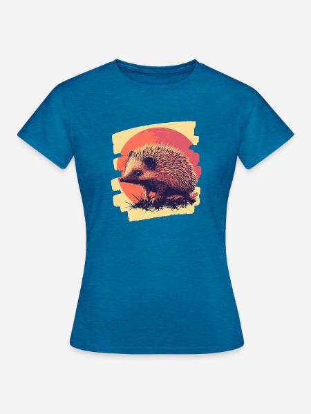 Igel - Frauen T-Shirt - Antikblaues Saphir meliert