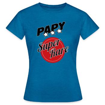 Papy super rare - T-shirt Femme - bleu saphir antique chiné - Devant - AI Model Female 172 dark (172cm)