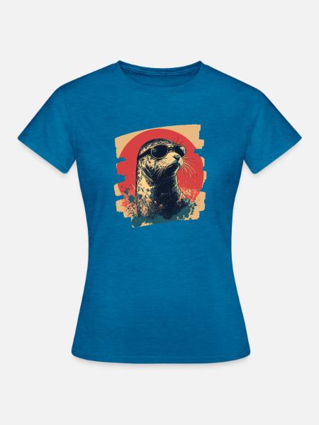 Robbe - Frauen T-Shirt - Antikblaues Saphir meliert