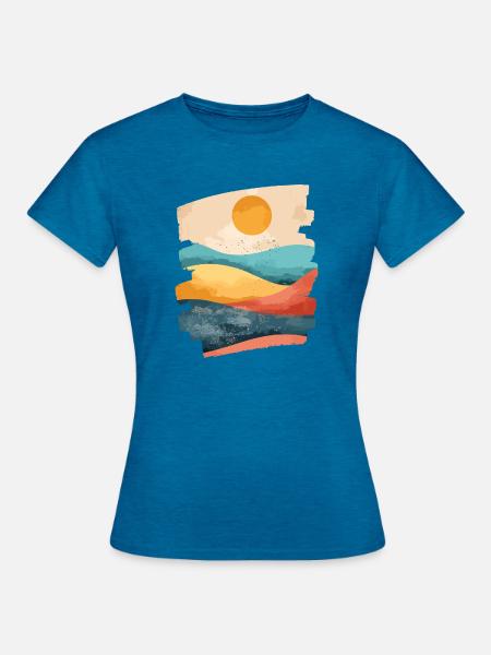 Sommer Sonne - Frauen T-Shirt - Antikblaues Saphir meliert