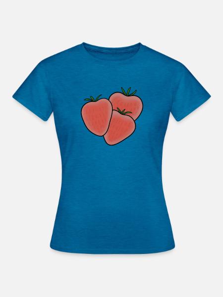 Leckere Frucht Erdbeere - Frauen T-Shirt - Antikblaues Saphir meliert