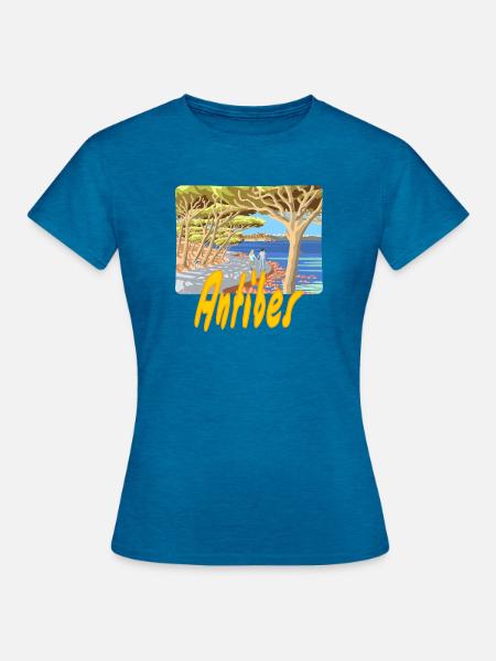 Antibes - Frauen T-Shirt - Antikblaues Saphir meliert