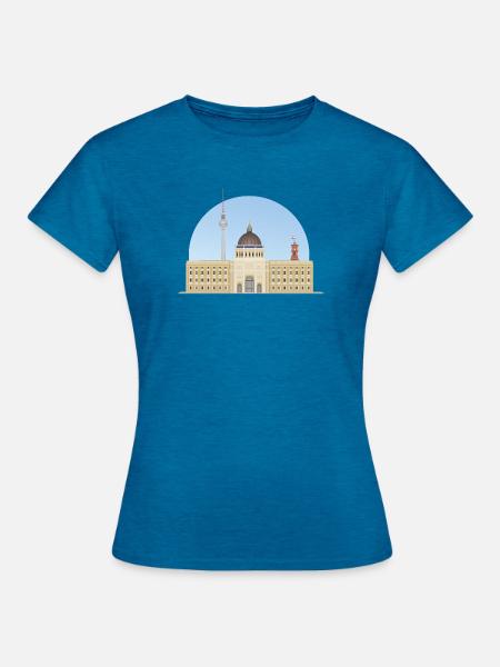 Berliner Schloss (aka Humboldtforum) - Frauen T-Shirt - Antikblaues Saphir meliert