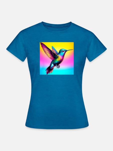Kolibri - Frauen T-Shirt - Antikblaues Saphir meliert