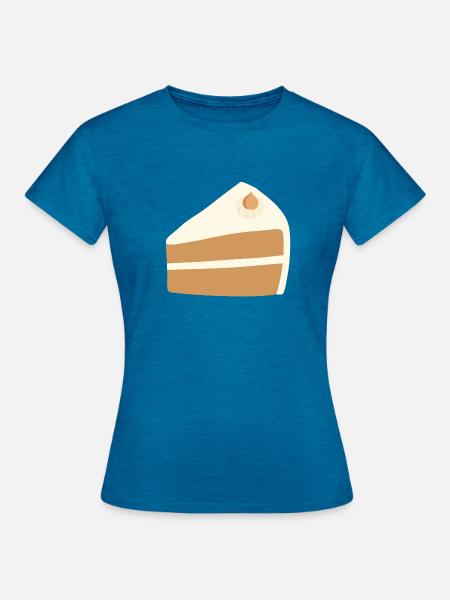 Nusskuchen-Scheiben-Design - Frauen T-Shirt - Antikblaues Saphir meliert