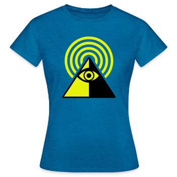 Pyramid Eye - Women's T-Shirt - antique blue sapphire heather - Front - AI Model Female 172 dark (172cm)