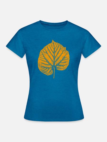 Lindenblatt - Frauen T-Shirt - Antikblaues Saphir meliert