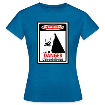 Warnung: Der Sturz der Schwiegermutter - Frauen T-Shirt - Antikblaues Saphir meliert - Vorne - AI Model Female 172 dark (172cm)