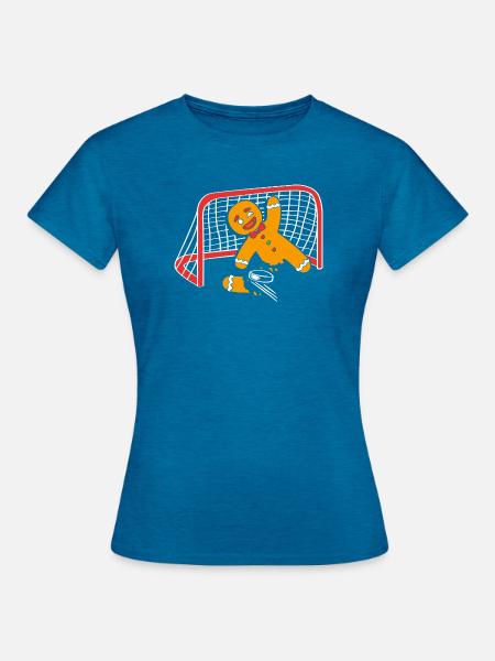 Lebkuchenmann Weihnachten Gingerbread Lebkuchen - Frauen T-Shirt - Antikblaues Saphir meliert