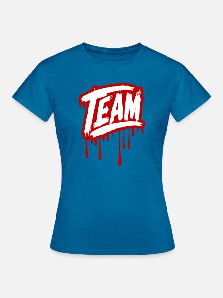 Team Graffiti - Frauen T-Shirt - Antikblaues Saphir meliert