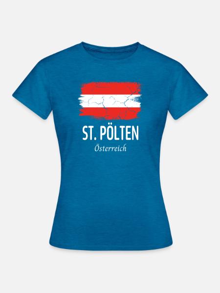 St. Pölten - Frauen T-Shirt - Antikblaues Saphir meliert