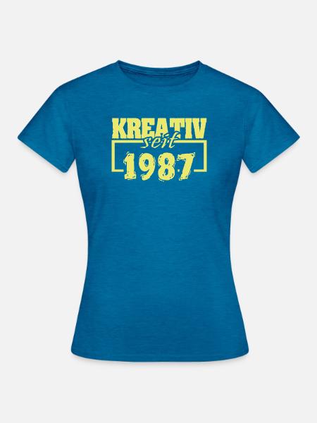 Maler 1987 - Frauen T-Shirt - Antikblaues Saphir meliert