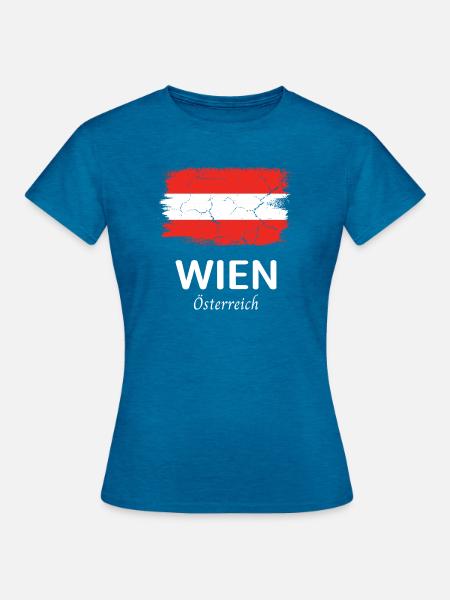 Wien - Frauen T-Shirt - Antikblaues Saphir meliert