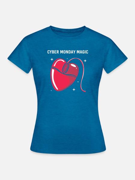 Kaufrausch Cyber Monday - Frauen T-Shirt - Antikblaues Saphir meliert