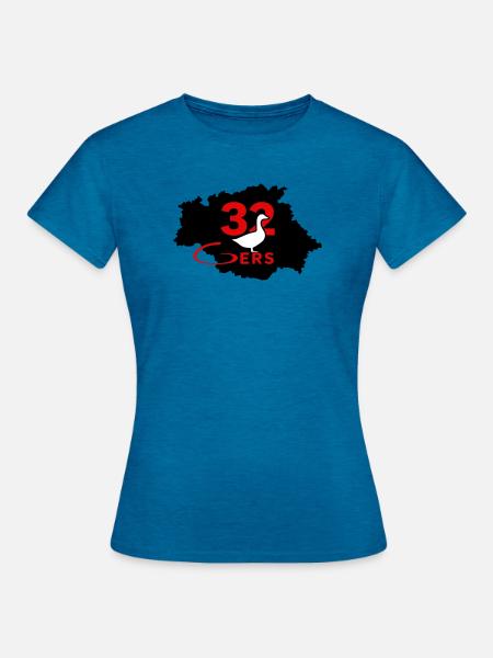 Gers 32 - Frauen T-Shirt - Antikblaues Saphir meliert