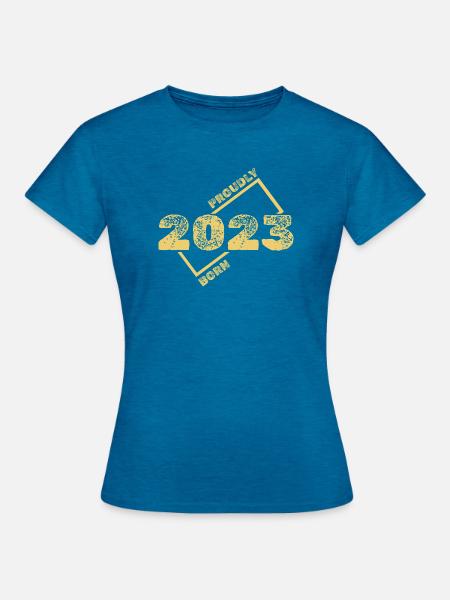 2023 2023 - Frauen T-Shirt - Antikblaues Saphir meliert