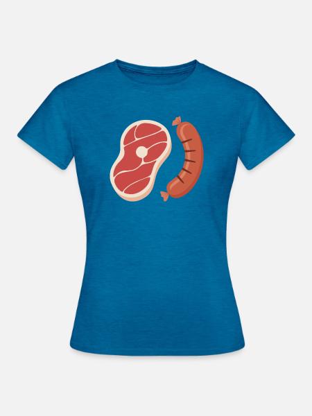 Grillen - Frauen T-Shirt - Antikblaues Saphir meliert