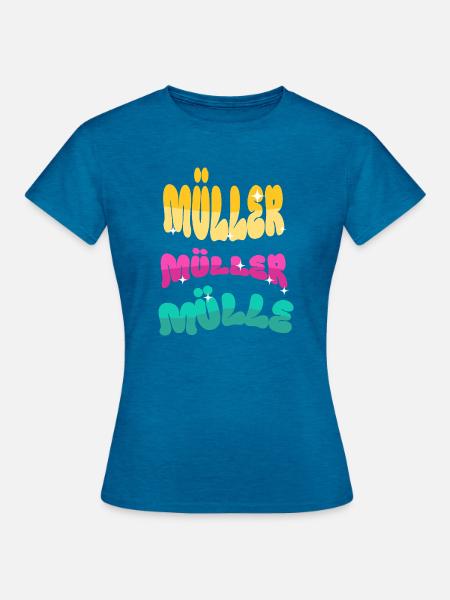 Müller - Frauen T-Shirt - Antikblaues Saphir meliert