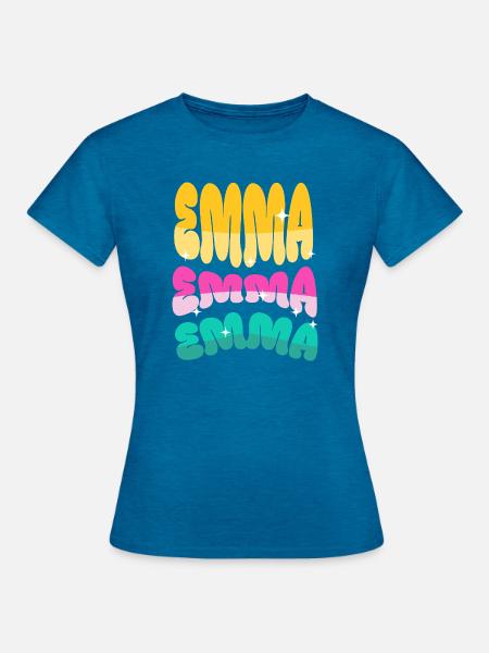 Emma  - Frauen T-Shirt - Antikblaues Saphir meliert