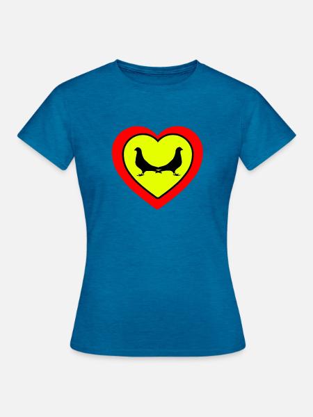 Tauben - Frauen T-Shirt - Antikblaues Saphir meliert