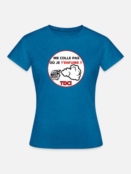 Bleib nicht bei mir, ich rauche - Frauen T-Shirt - Antikblaues Saphir meliert